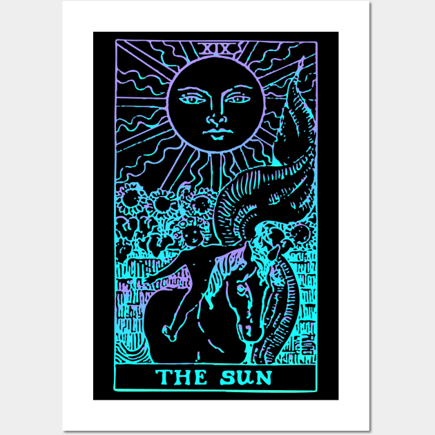 The Sun Tarot Card Rider Waite Witchy Wall Art by srojas26